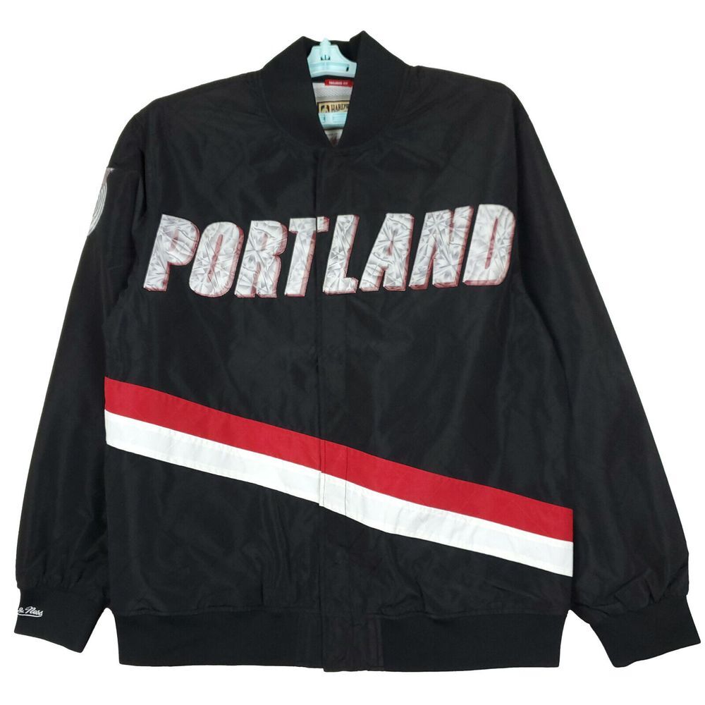 Portland Blazers Mitchell & Ness NBA XL XLarge Warm Up Jacket 75th Black NWT